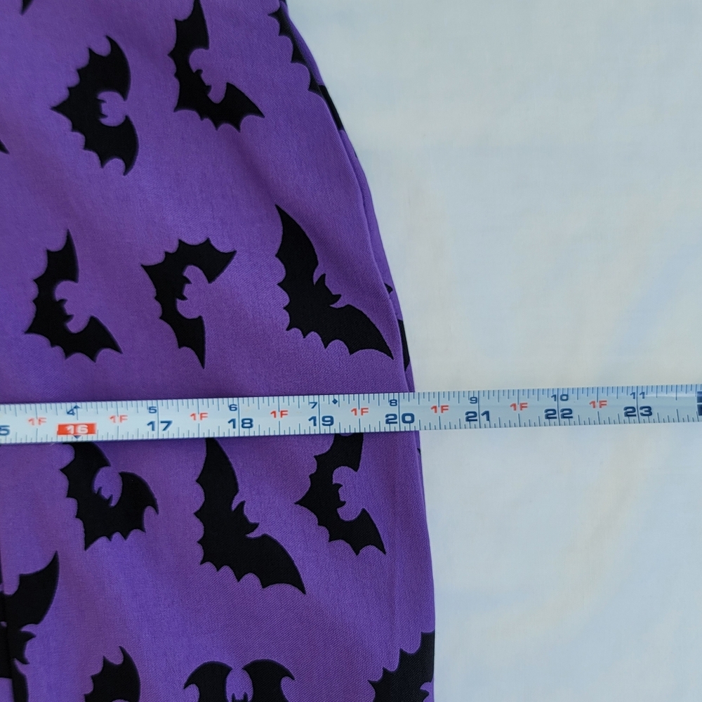 Vixen By Micheline Pitt Maneater Wiggle Dress In Purple Bat Print Miss Kitty - Picture 8 of 9